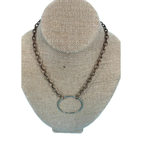 Amy Wells Handcrafted Sterling Silver Ring On Necklace Bronze Chain - Picture 4 of 7